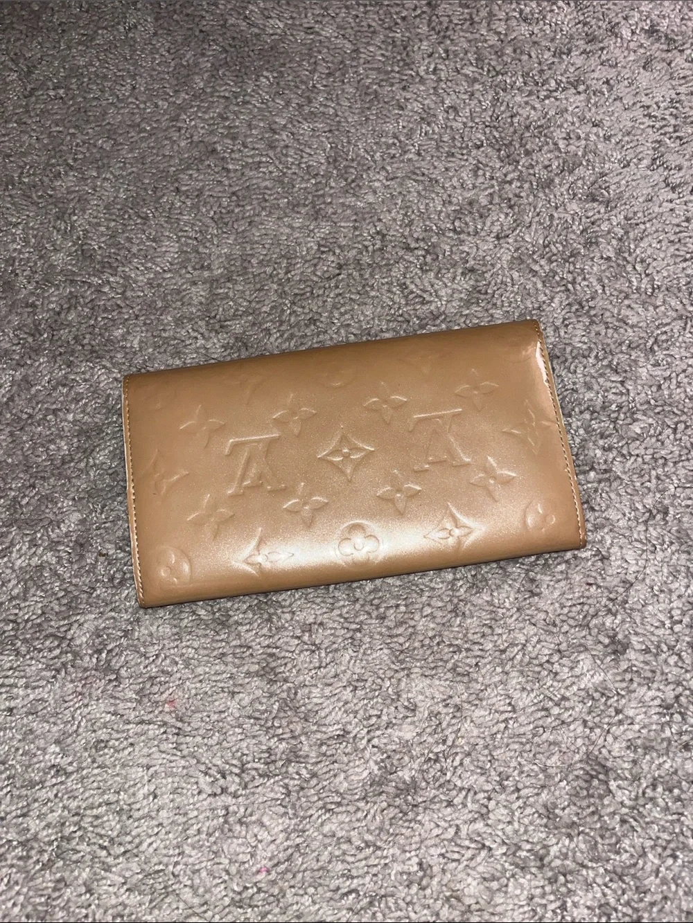 Louis Vuitton sleek leather tan wallet